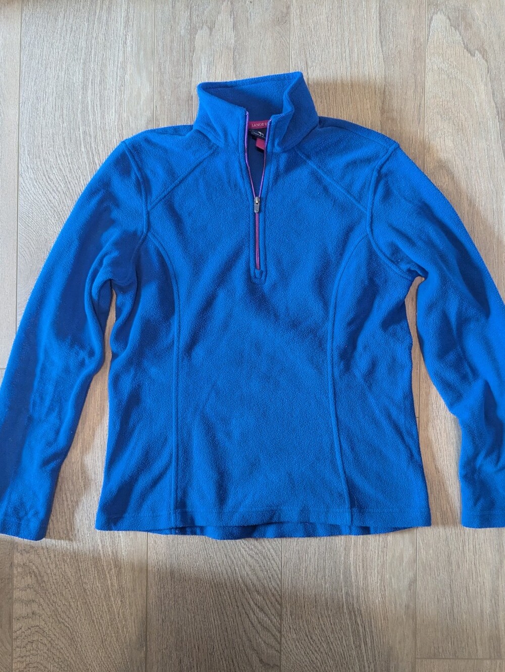 Lands' End Quarter Zip Fleece Pullover Blue XS